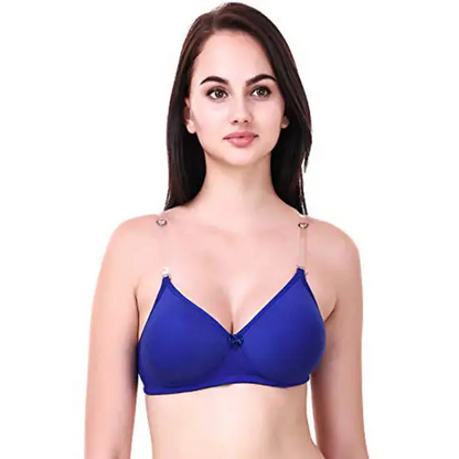 Blue Transparent Strap Bra
