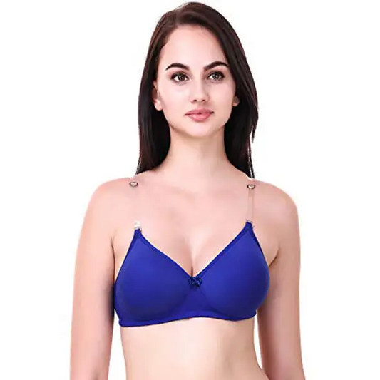 Blue Transparent Strap Bra