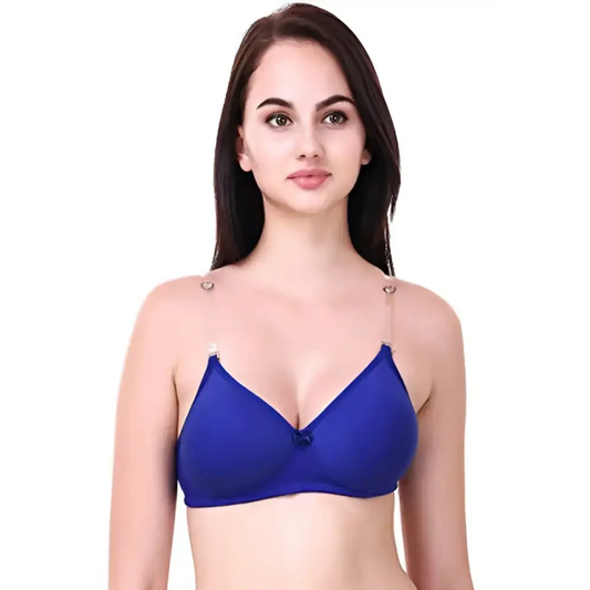 Blue Transparent Strap Bra