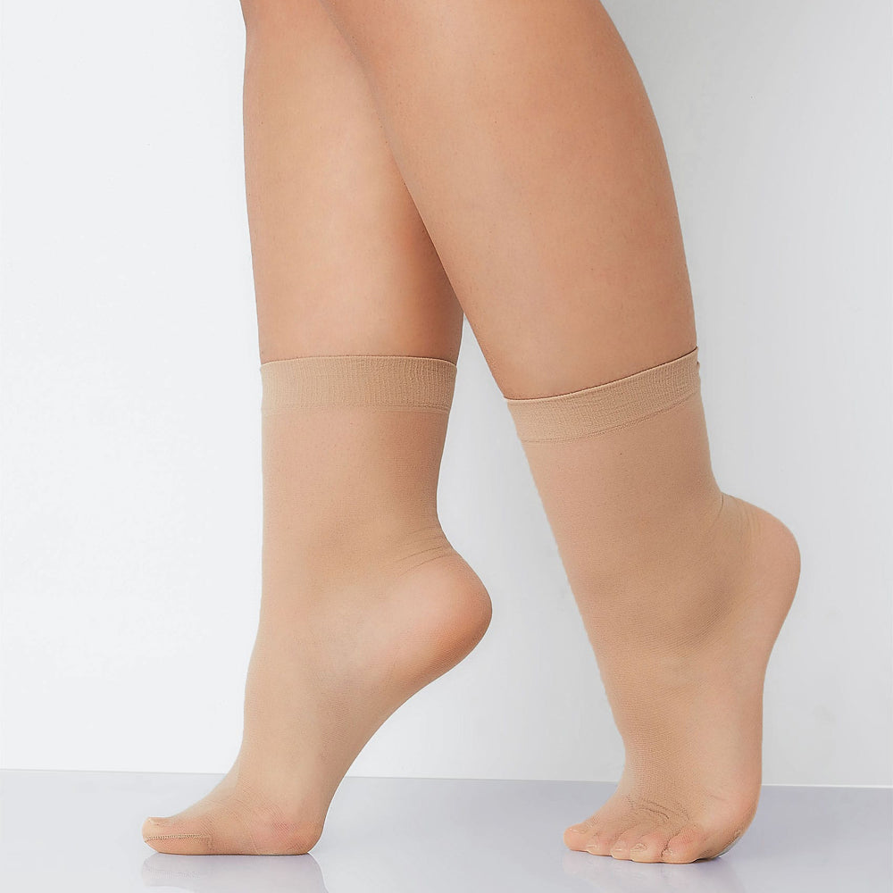 Bodyguide Mink One Size Ankle Highs Pack of 4 - Light Brown / One Size