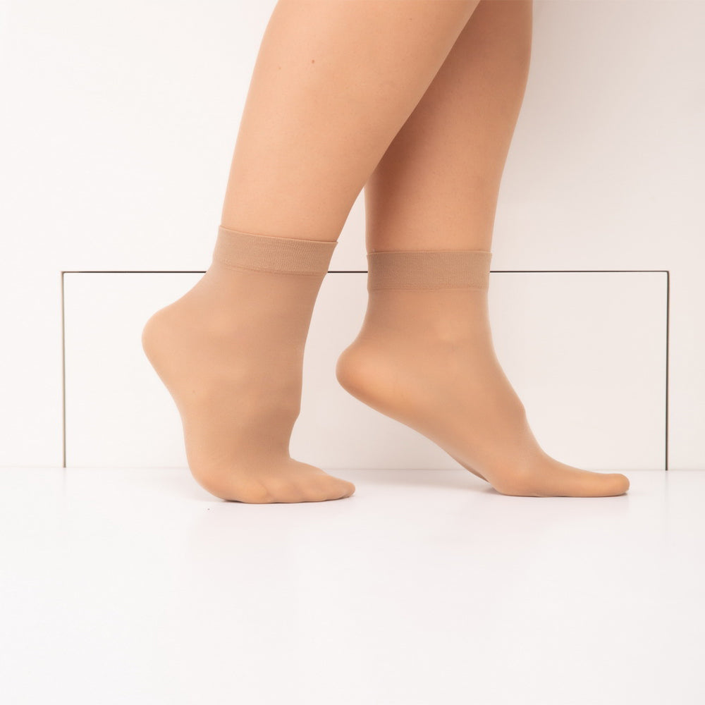 Bodyguide Mink One Size Ankle Highs Pack of 4 - Light Brown / One Size