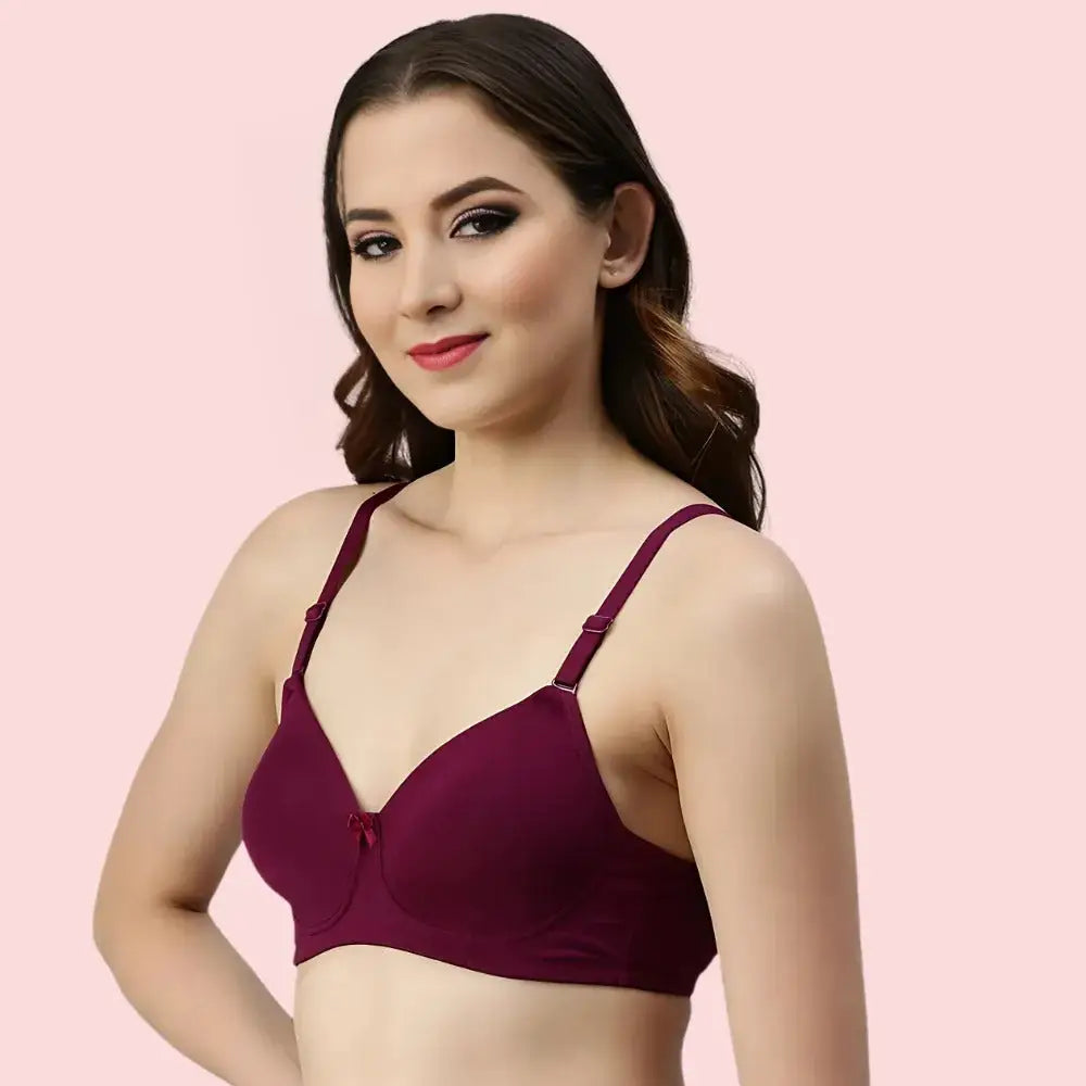 Burgundy Bloom – Maroon Padded Bra (2-Pack)