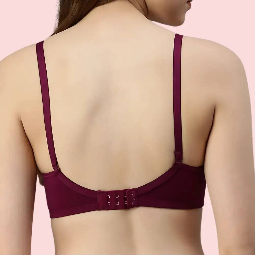 Burgundy Bloom – Maroon Padded Bra (2-Pack)