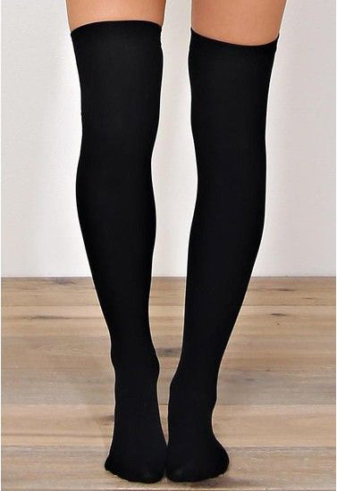 Collants Black seamless fashion everyday socks - Black / One Size-(xs to m)
