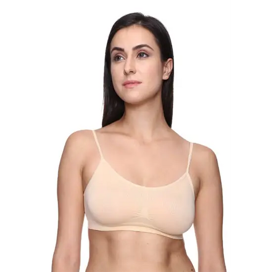 ’Comfort’ Beige Thin Straps Sports Bra