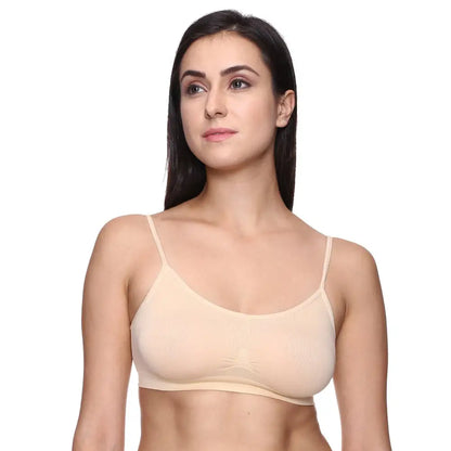 ’Comfort’ Beige Thin Straps Sports Bra