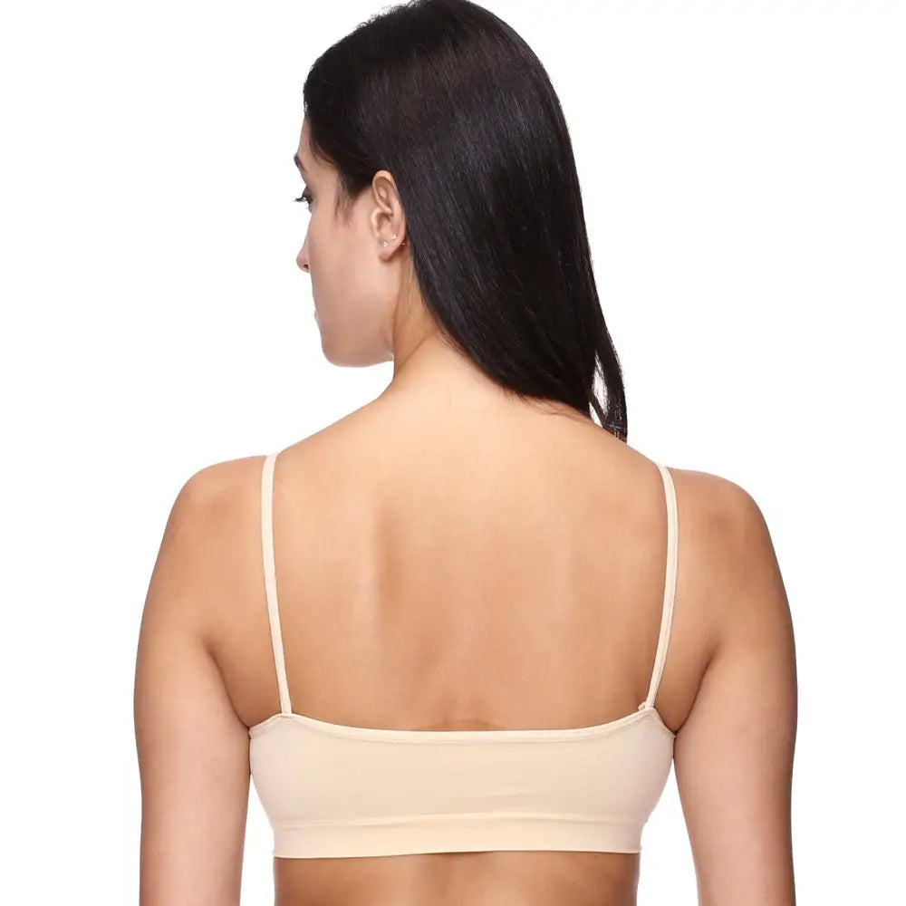 ’Comfort’ Beige Thin Straps Sports Bra