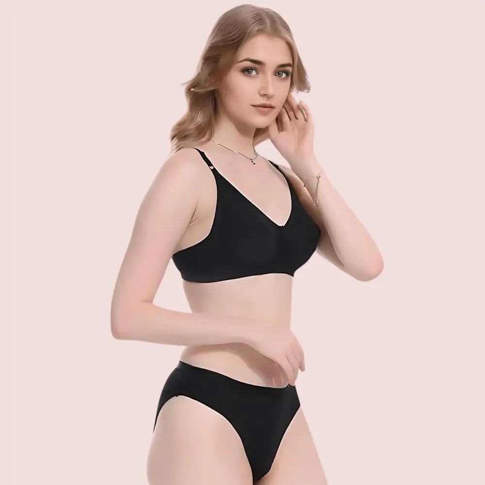 Comfort Bliss 2 - Pack Lightly Padded Bra & Panty Set - Boldlior