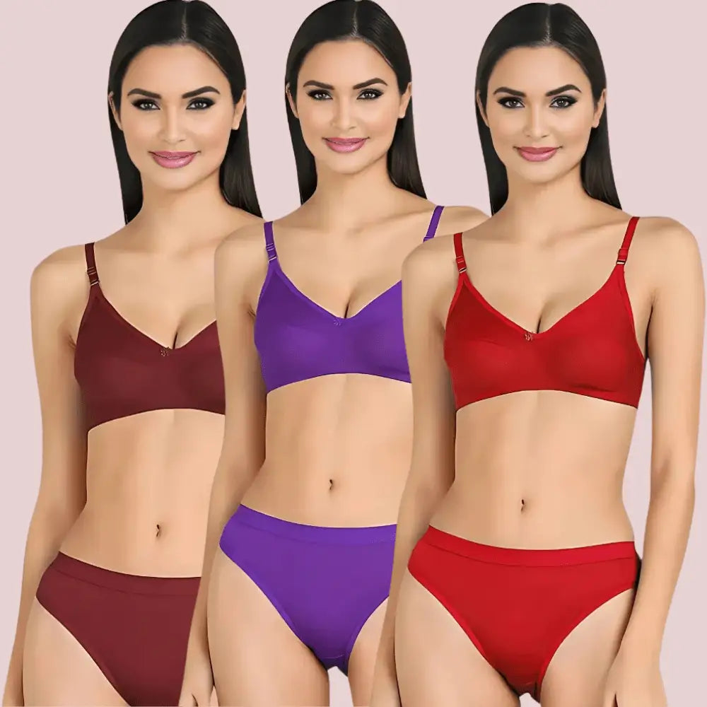 Cotton Cloud Comfort Bra Set – 3 - Pack - Boldlior