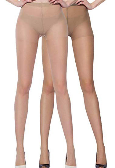 Cream & Brown everyday glossy women pantyhose pack of 2 - Brown And Cream / One Size