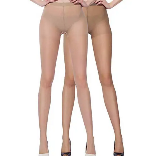 Cream & Brown everyday glossy women pantyhose pack of 2 - Brown And Cream / One Size