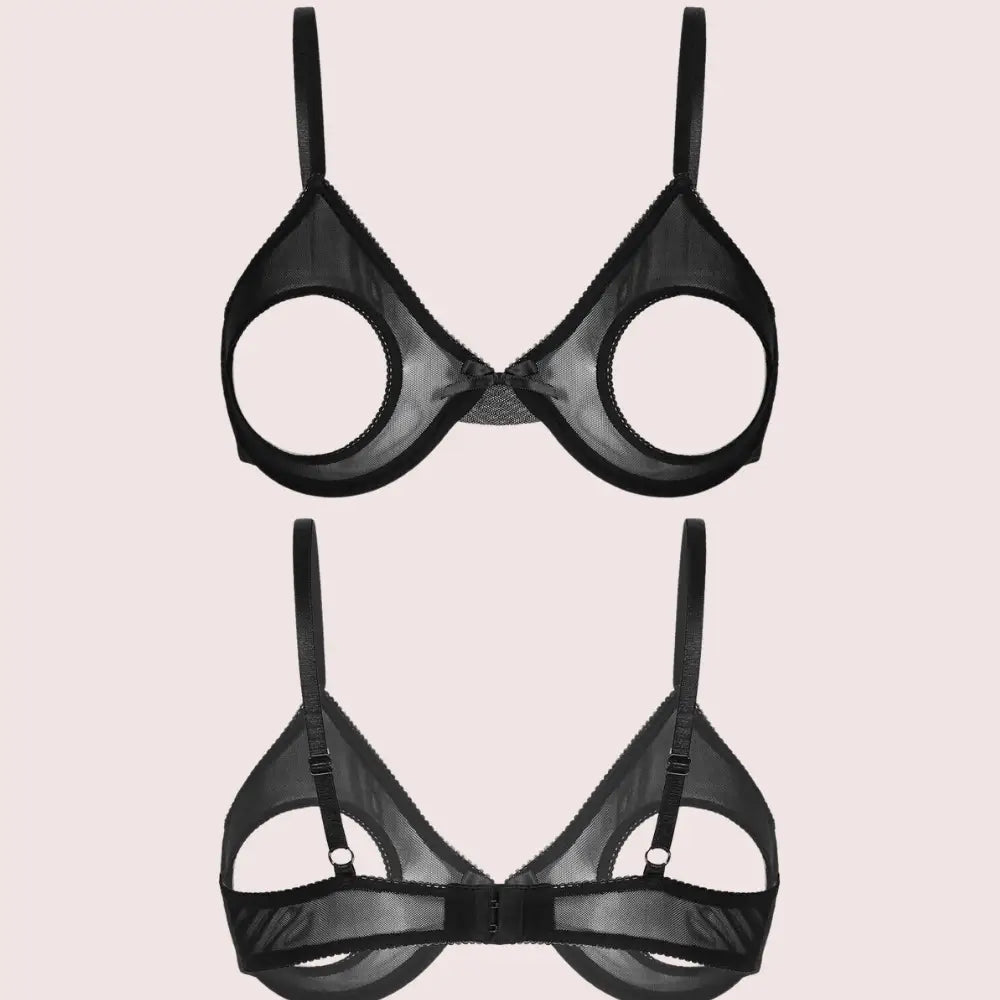 Daring & Sexy Sheer Open Cup Bralette - Boldlior