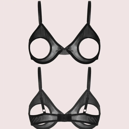 Daring & Sexy Sheer Open Cup Bralette - Boldlior