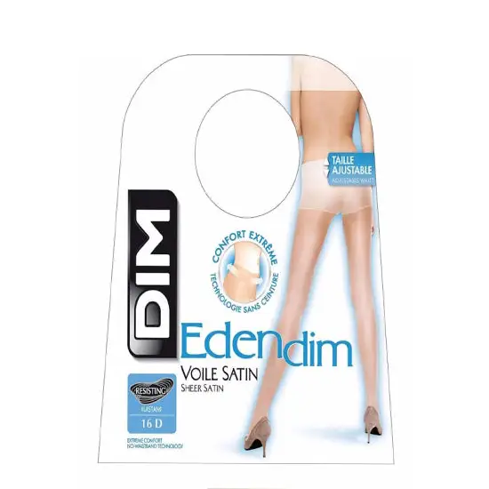 Dim Edendim Voile Satin Sheer Pantyhose - Black / One Size