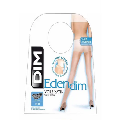 Dim Edendim Voile Satin Sheer Pantyhose - Black / One Size