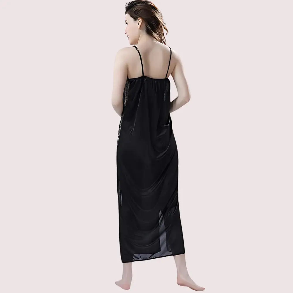 Elegant Lace Seductive Black Nightgown