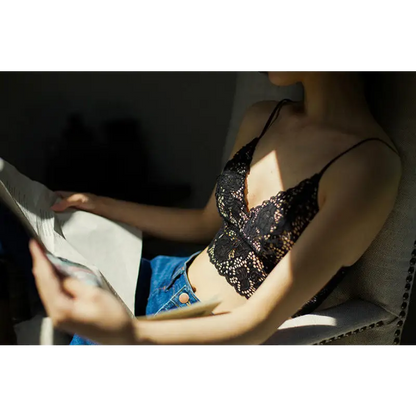 Elegant signature lace wirefree bralette