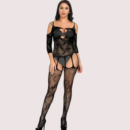 Enchanting Desire Lace Garter Bodystocking - Boldlior