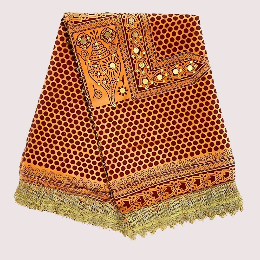 Fashion & Heritage Women’s Solid Cotton Pichora – Elegant Dupatta - Golden