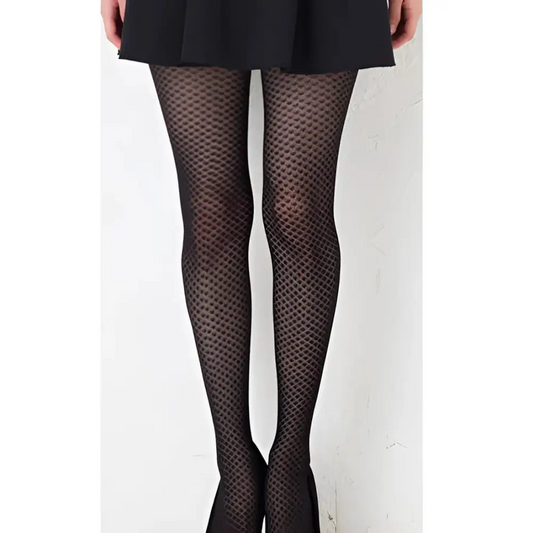 Fashion tights 15 denier diamond patterned - One Size / Black
