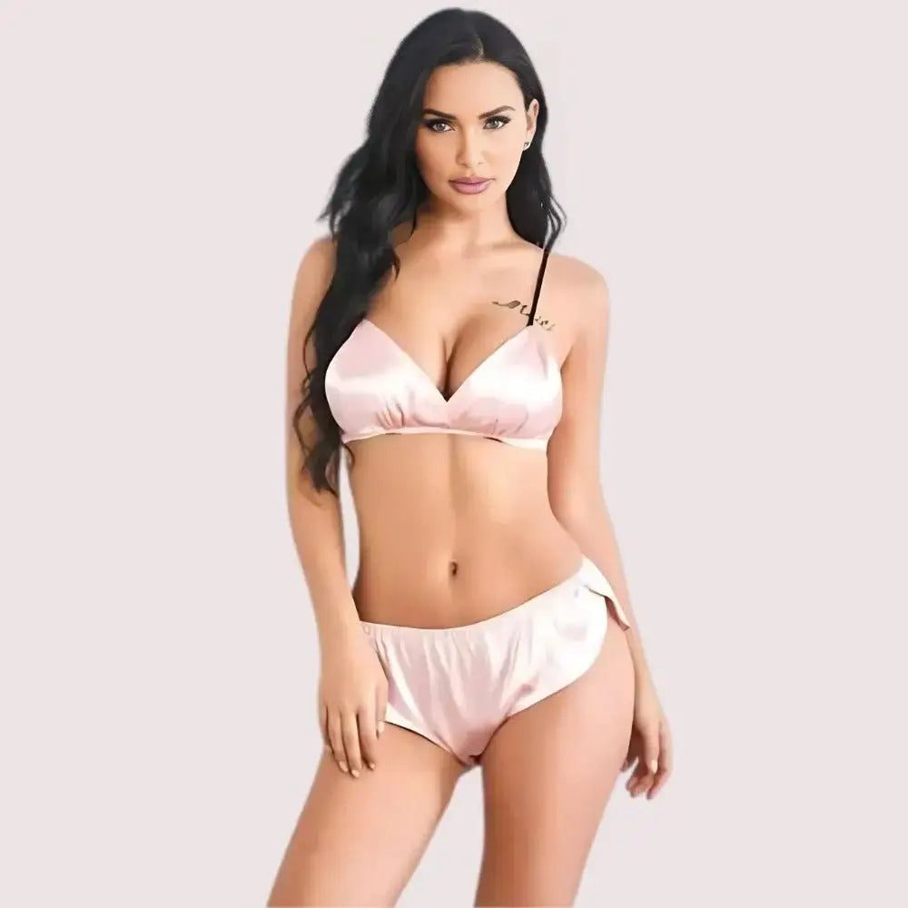 Fashionable Pure Silk Bra Set for Women - Boldlior