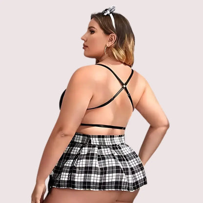 French Daina Schoolgirl Roleplay Costumes with Luxury Panty Gift - As Per Product Image / XXXL / Assorted
