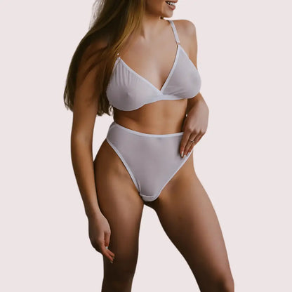 French Daina see through bridal bra set - Boldlior