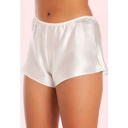 French Elegance Knickers in White Silk Satin