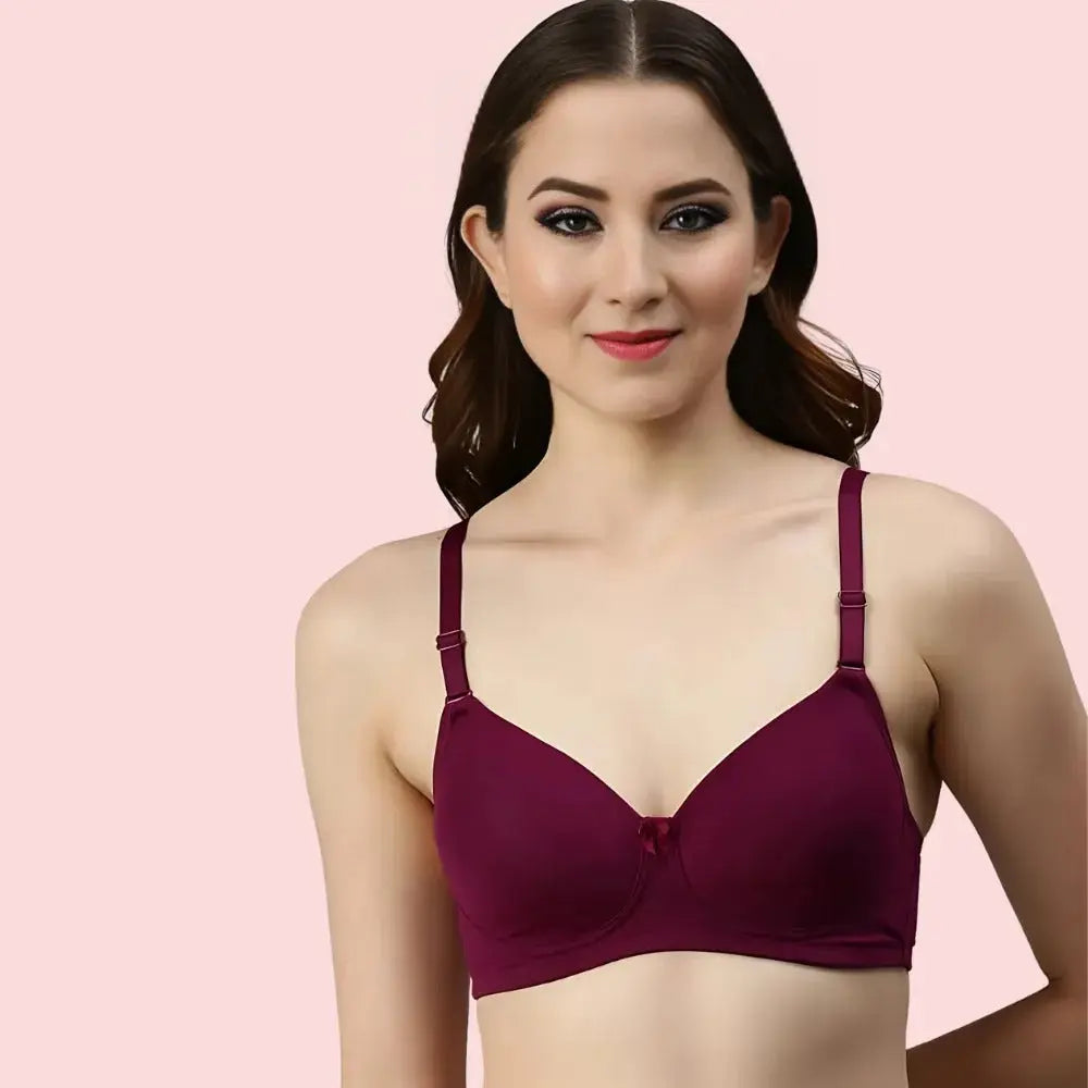 Burgundy Bloom – Maroon Padded Bra (2-Pack ) Snazzyway