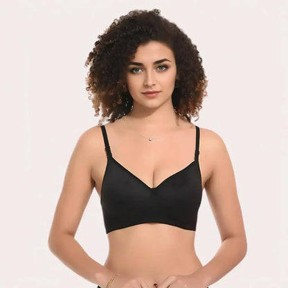 Velvet Touch – Black Lightly Padded Bra Snazzyway