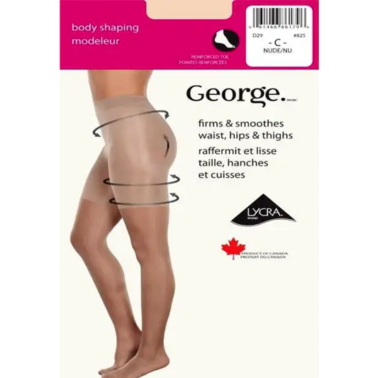 GEORGE Ladies Sexy Sheer Leg Reinforced Toe Pantyhose - One Size / Nude