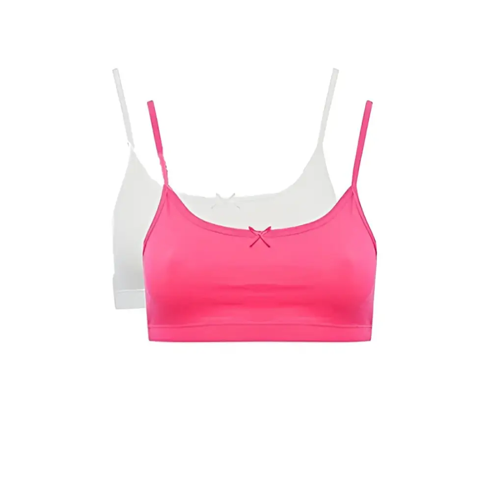 Girl’s Cotton Cute Bow Front Everyday Bra Pk-2
