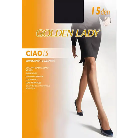 Golden lady 15 denier transparent everyday pantyhose pack of 2 - Black / One Size