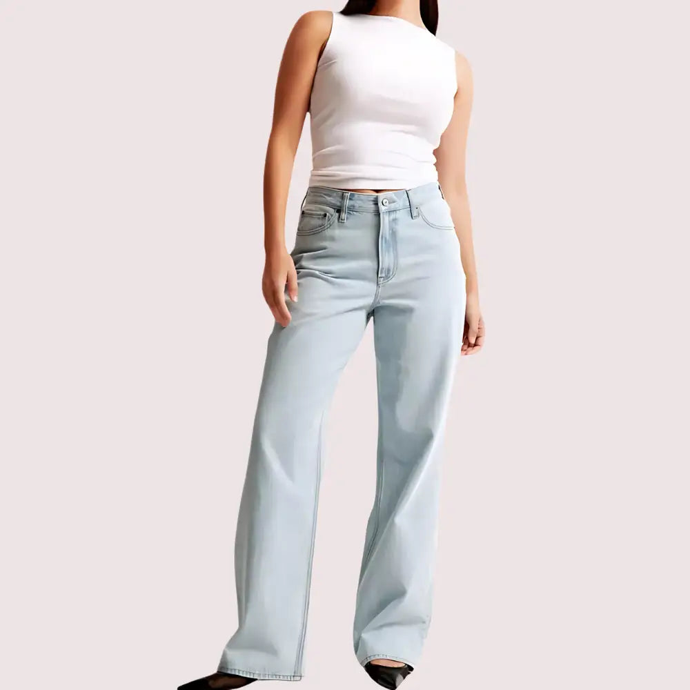 High Rise Loose Fit Denim for Curvy Women