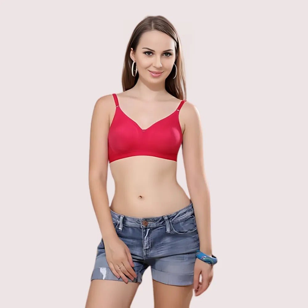 2 Pack Comfy padded non wired t shirt bra - Boldlior