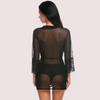 Sensual See - Through Robe in Black - Boldlior