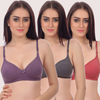 ComfortLift Non - Wired Padded Push - Up Bra 3 - Pack - Boldlior