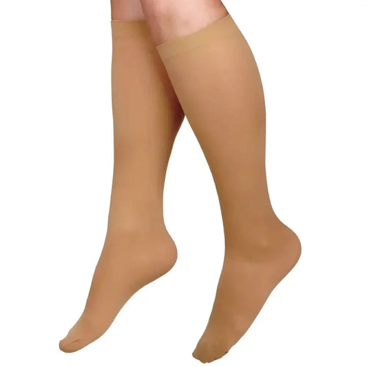 Kolotex 3 Leggers Comfort Top Knee High Stockings - One Size / Beige