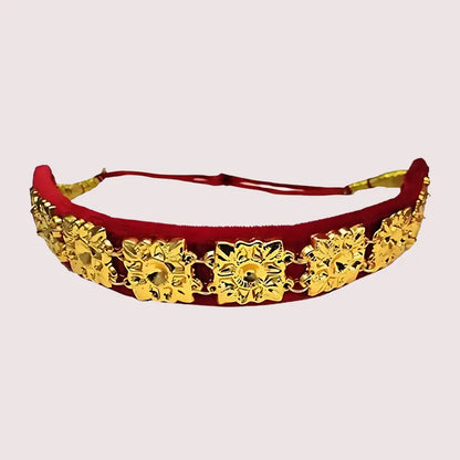 Kumauni Guloband with Nath & Mangtika – Bridal Gold Jewelry Set - Golden