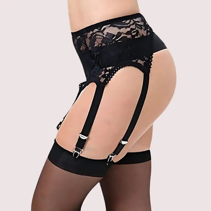 Lace Garter Belt with Six Straps- Sexy Lingerie
