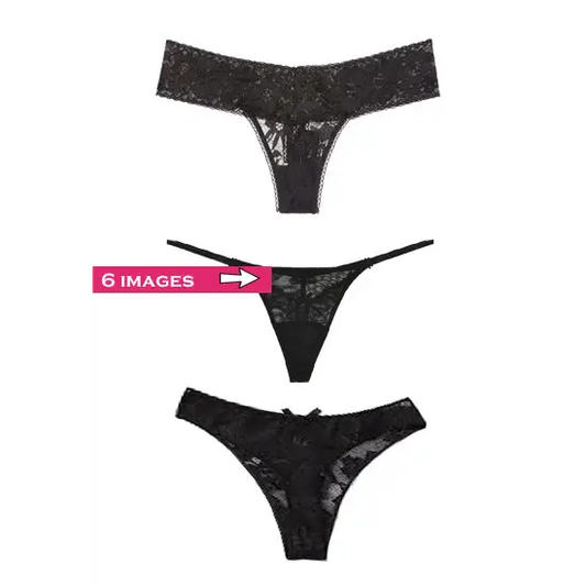 Lace Mesh Thong Panties