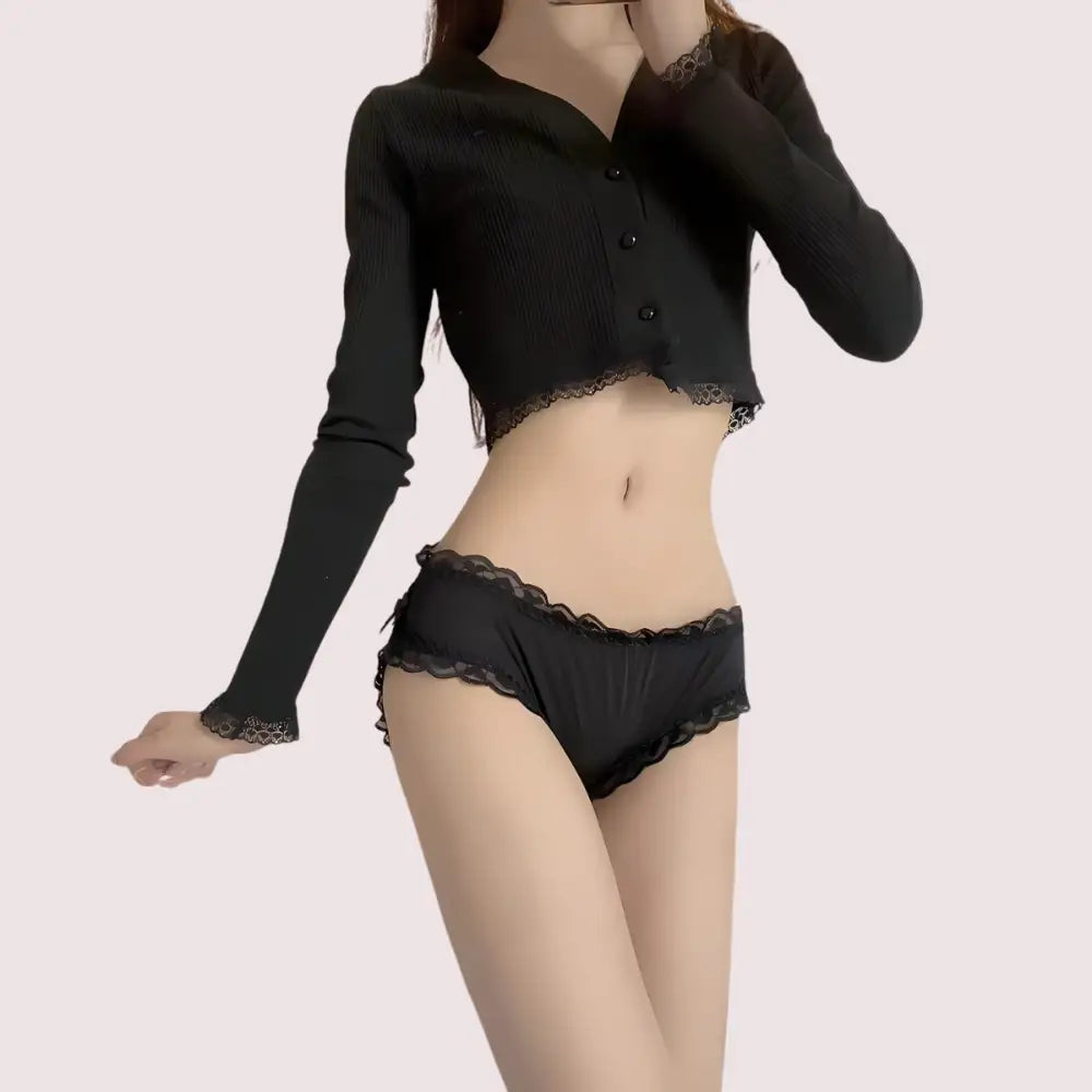 Ladies’ Flower laceThong Bow Panties