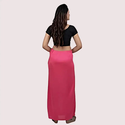 Ladies Glossy silk saree’s Pink Petticoat