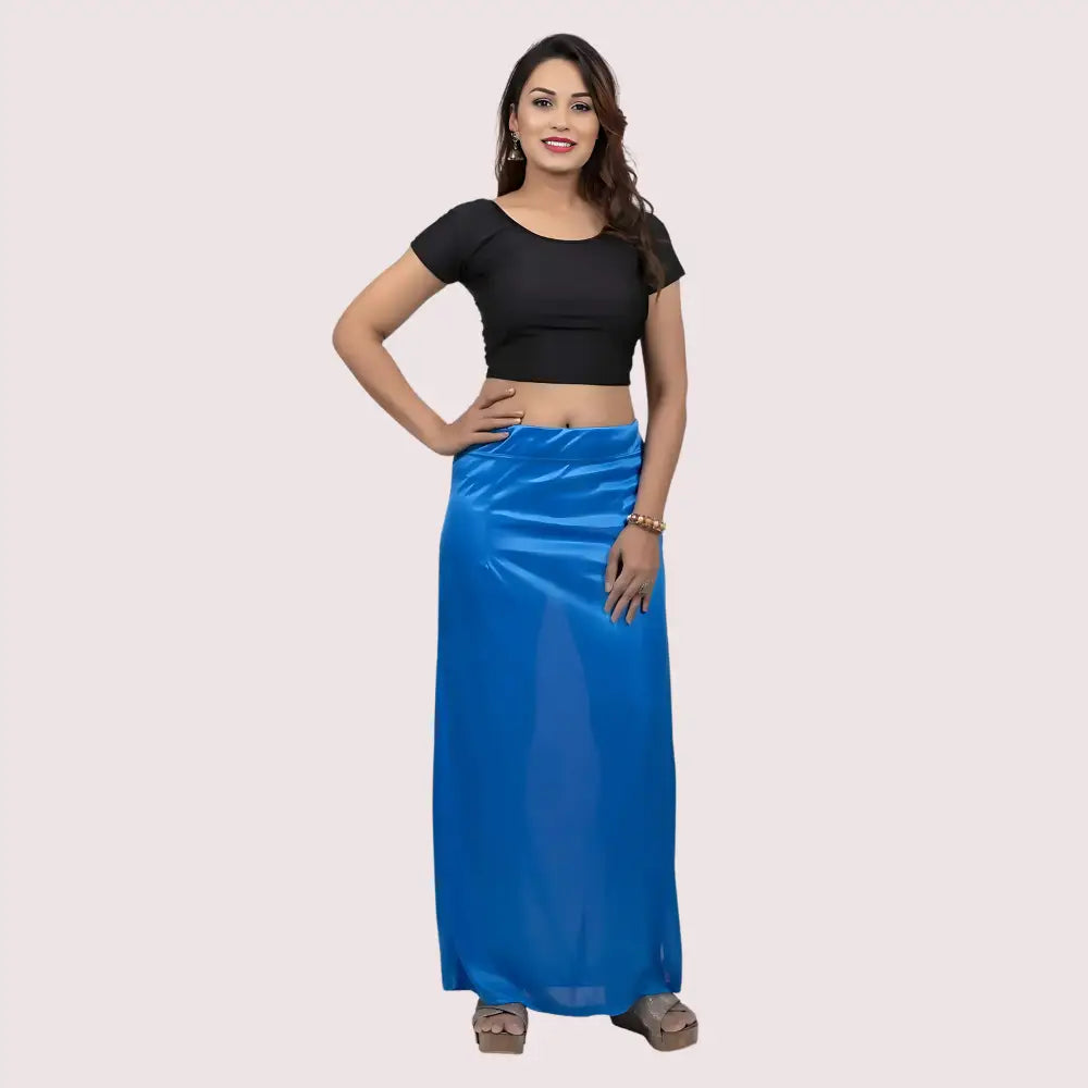 Ladies’ Silk Saree Blue Petticoat