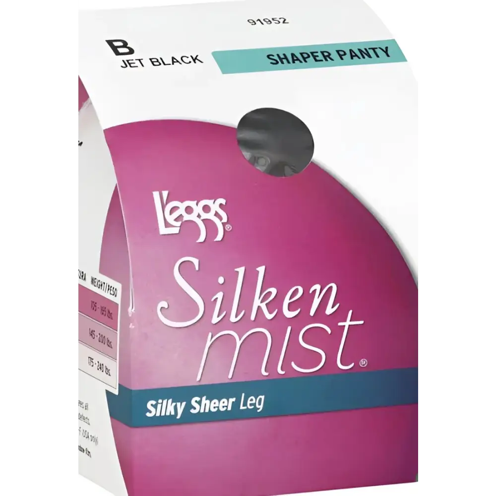 L’eggs silken mist black mist control top sheer toe - Black / One Size