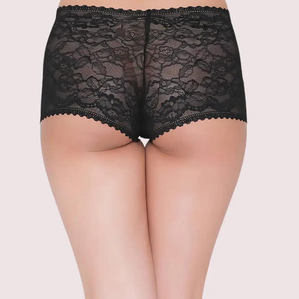 Lovely Floral Laced Sexy Boyshort