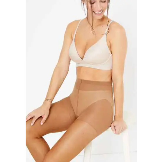 M&S firm 20 denier support shine women pantyhose - Beige / One Size