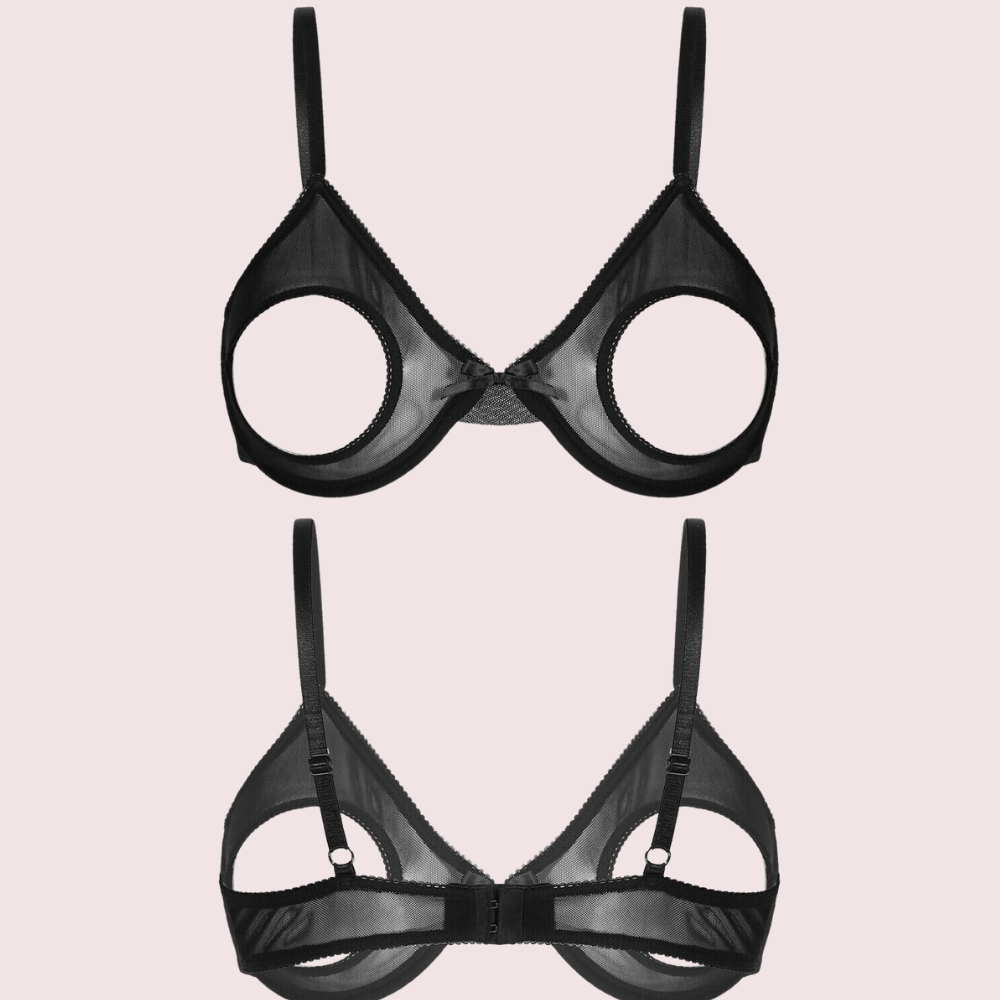 Daring & Sexy Sheer Open Cup Bralette - Boldlior