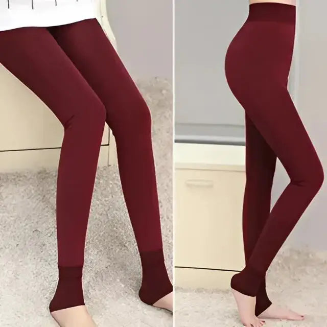 Maroon Tights - Women’s Stylish Legwear - Maroon / One Size