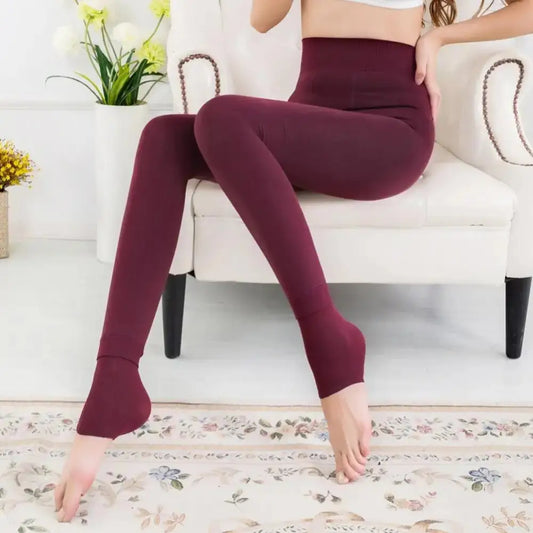Maroon Tights - Women’s Stylish Legwear - Maroon / One Size